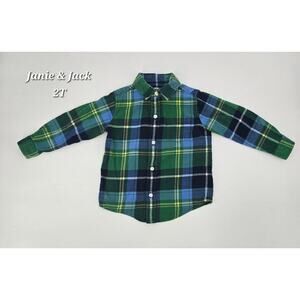 Janie & Jack Toddler Plaid Button-Front Flannel Shirt